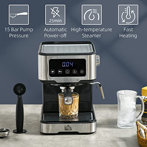 HOMCOM 15-Bar Espresso Machine with Milk Frother