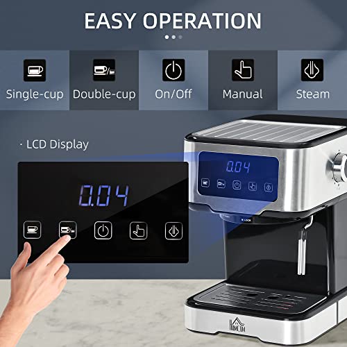 HOMCOM 15-Bar Espresso Machine with Milk Frother