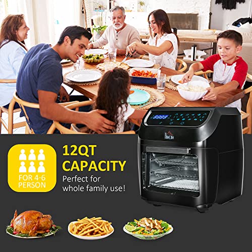 HOMCOM 12 QT 8-In-1 Air Fry Countertop Oven