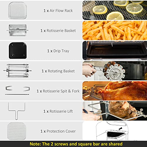 HOMCOM 12 QT 8-In-1 Air Fry Countertop Oven