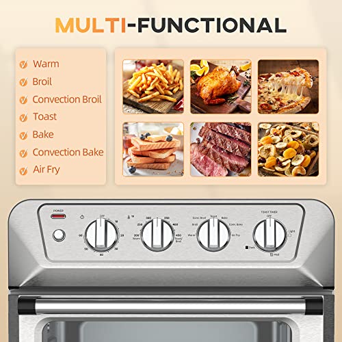 HOMCOM 7-In-1 Air Fryer Toaster Oven, 21QT