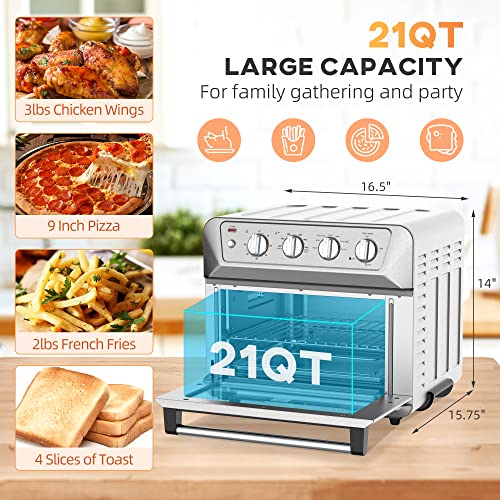HOMCOM 7-In-1 Air Fryer Toaster Oven, 21QT