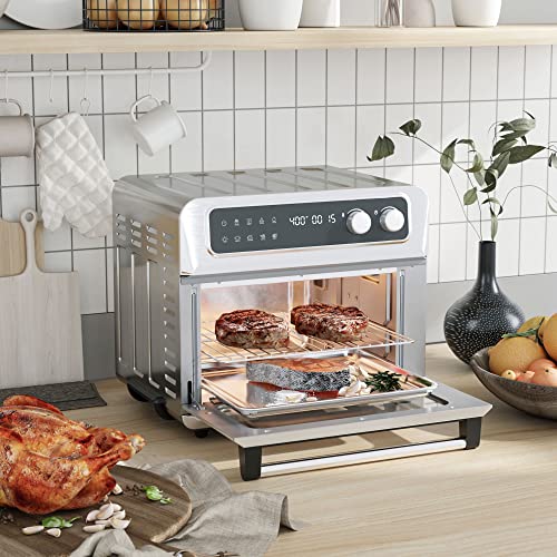 HOMCOM 8-in-1 Air Fryer Toaster Oven, 21QT