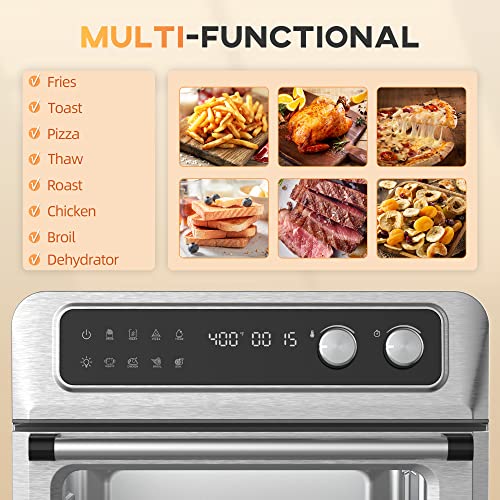 HOMCOM 8-in-1 Air Fryer Toaster Oven, 21QT