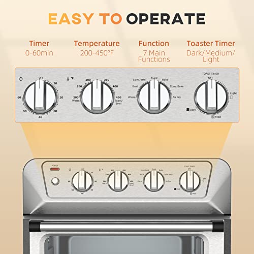 HOMCOM 7-In-1 Air Fryer Toaster Oven, 21QT