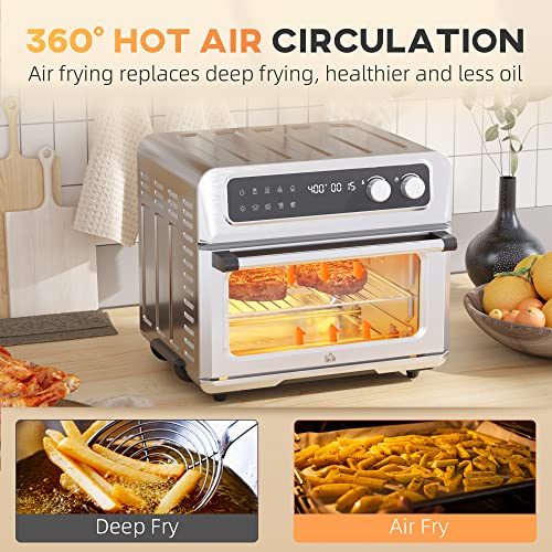 HOMCOM 8-in-1 Air Fryer Toaster Oven, 21QT