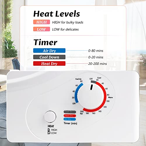 Merax Electric Clothes Dryer with Stainless Steel Tub