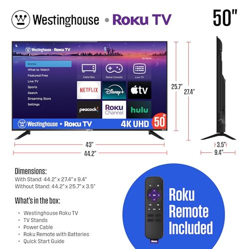 Westinghouse Roku 50" Smart 4K UHD LED TV