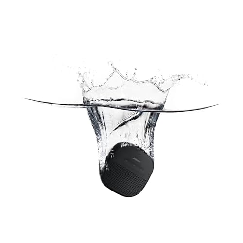 Small Portable Waterproof Bluetooth Speaker with Microphone in Black