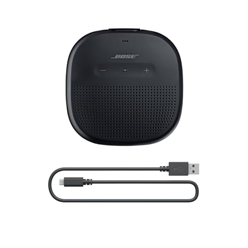 Small Portable Waterproof Bluetooth Speaker with Microphone in Black