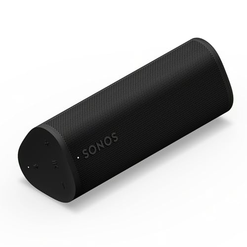 Black Sonos Roam 2: Portable Waterproof Bluetooth Speaker
