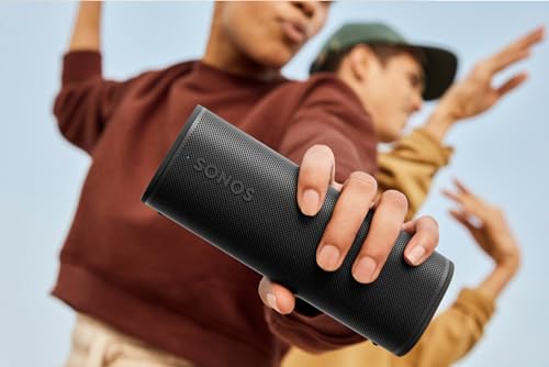 Black Sonos Roam 2: Portable Waterproof Bluetooth Speaker