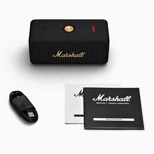 Marshall Emberton II Bluetooth Speaker, Black & Brass