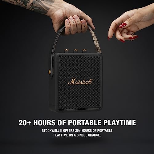 Marshall Stockwell II Bluetooth Speaker, Black/Brass Blend