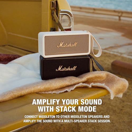 Marshall Middleton Bluetooth Speaker, Cream - Portable for Kitchen