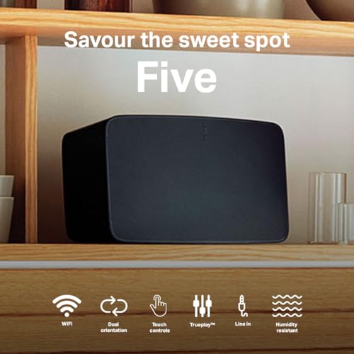 Black Sonos Five Wireless Hifi Speaker