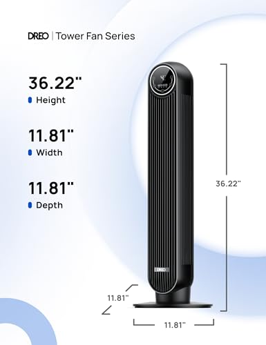 Dreo Tower Fan - 25ft/s Velocity, Quiet Oscillating