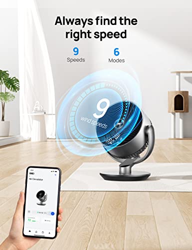 16" Quiet Smart Fan for Bedroom with Remote Control