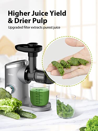AEITTO 150W Masticating Juicer with Wide Chute