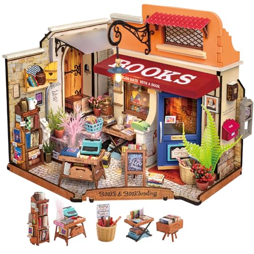 Miniature Bookstore DIY Kit with LED Lights