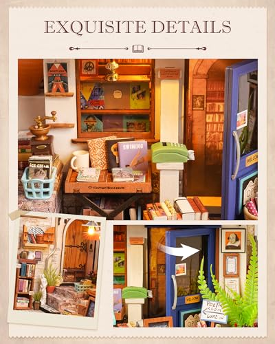 Miniature Bookstore DIY Kit with LED Lights