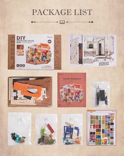 Miniature Bookstore DIY Kit with LED Lights