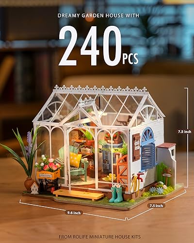 Rolife Miniature Greenhouse Diorama Kit with LED