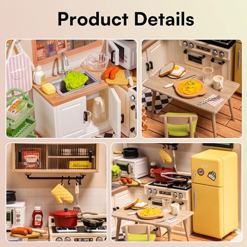 Rolife DIY Miniature LED Kitchen House Playset