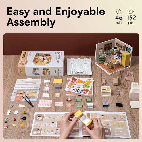 Rolife DIY Miniature LED Kitchen House Playset