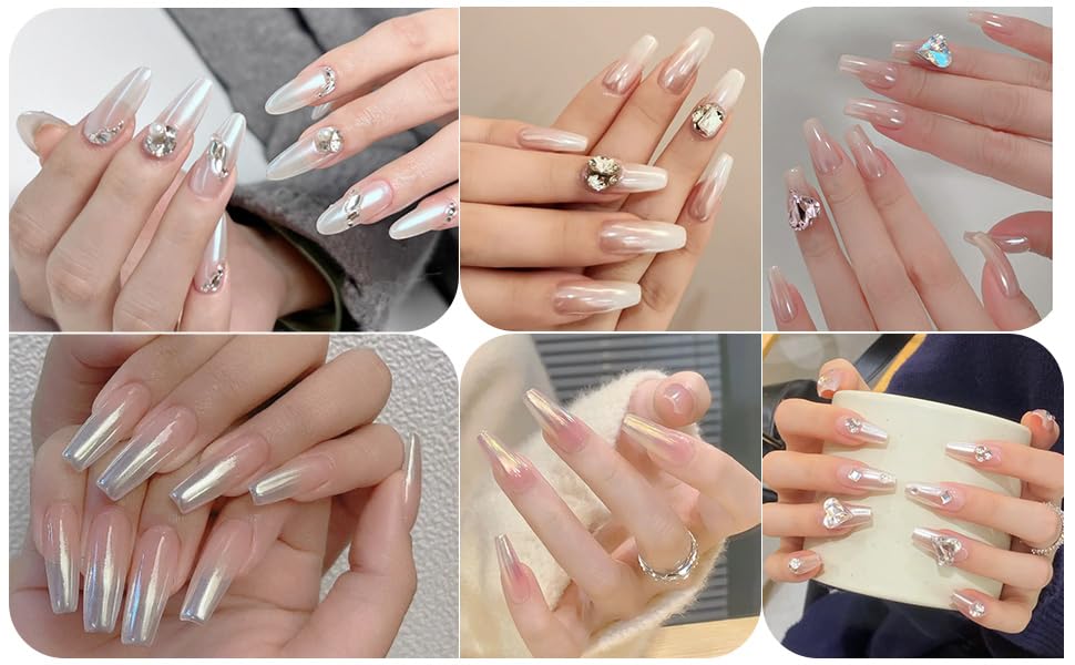 Aurora Pearl Chrome Nail Powder Glitter Kit