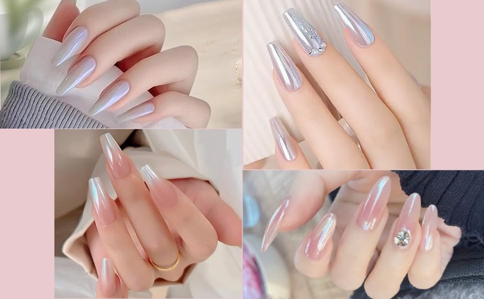 Aurora Pearl Chrome Nail Powder Glitter Kit