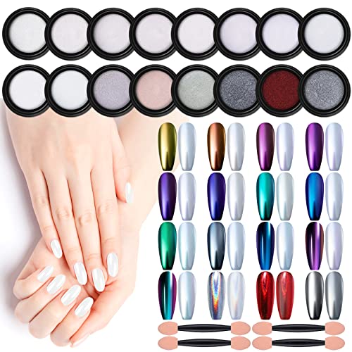 Artdone 16 Jars Metallic Nail Glitter Kit