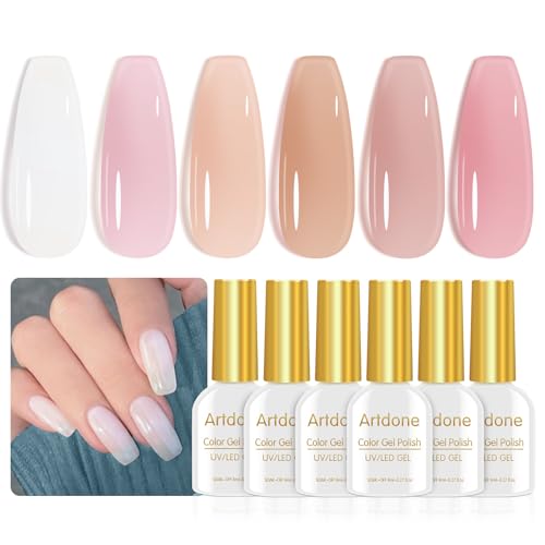 Artdone 6-Color Sheer Gel Nail Polish Set