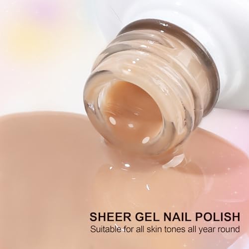 Artdone 6-Color Sheer Gel Nail Polish Set