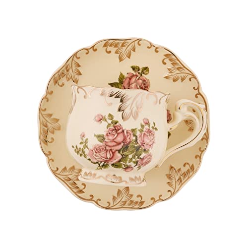 Vintage Floral Tea Cups and Saucers Set of 2