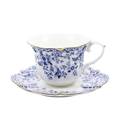TATSUMI Vintage Bone China Tea Cup Set