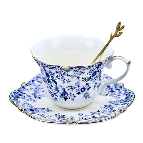 TATSUMI Vintage Bone China Tea Cup Set