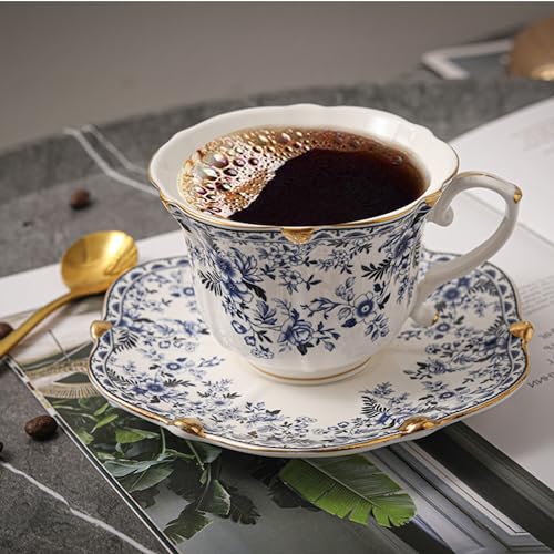 TATSUMI Vintage Bone China Tea Cup Set