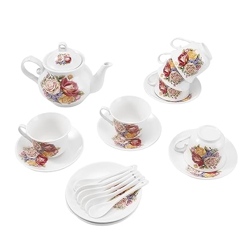 Vintage 20-Piece Floral Tea Set for Parties