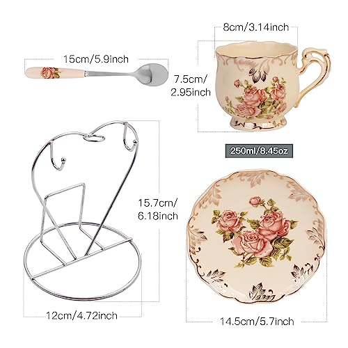 YOLIFE Floral Porcelain Tea Cups Set of 2
