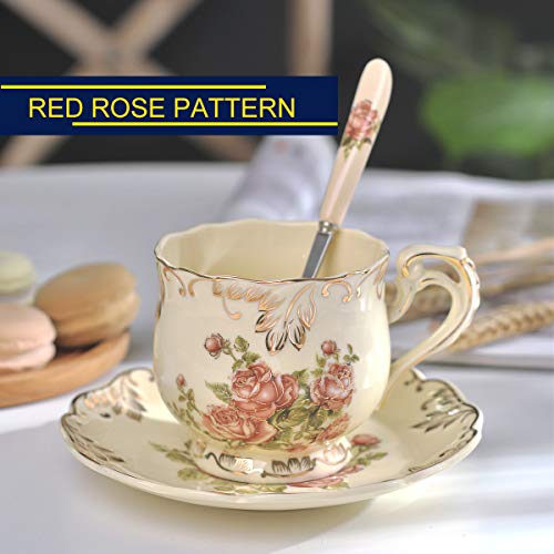 YOLIFE Floral Porcelain Tea Cups Set of 2