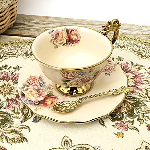 15-Piece Floral Vintage Porcelain Tea Set