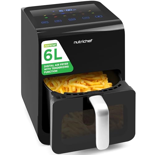 Nutrichef 6.3 QT Electric Air Fryer Blue