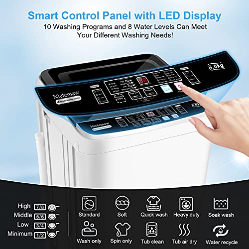 Compact Portable Washing Machine with Drain Pump