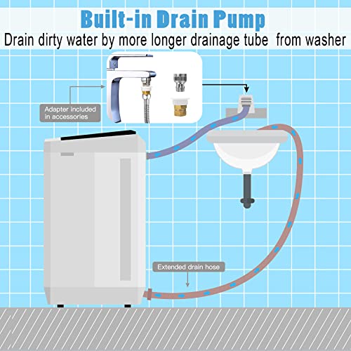 Compact Portable Washing Machine with Drain Pump