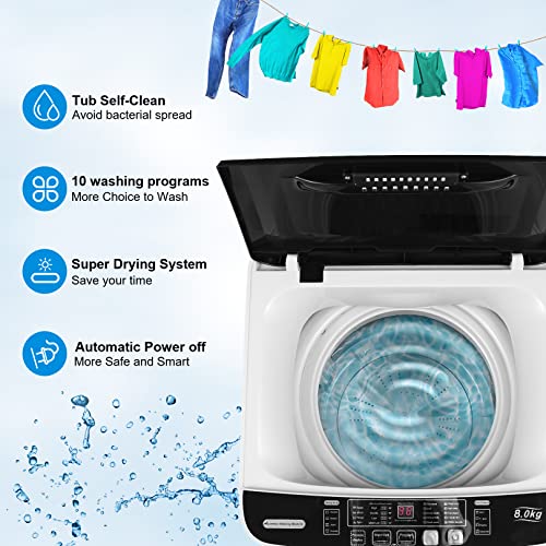 Compact Portable Washing Machine with Drain Pump