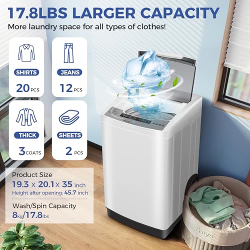 Compact 17.8Lbs Portable Washing Machine with LED Display