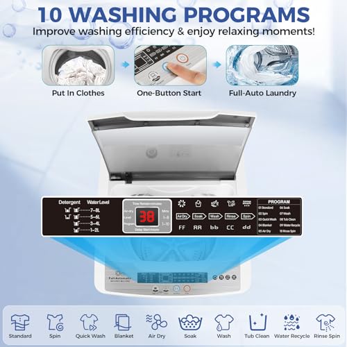 Compact 17.8Lbs Portable Washing Machine with LED Display