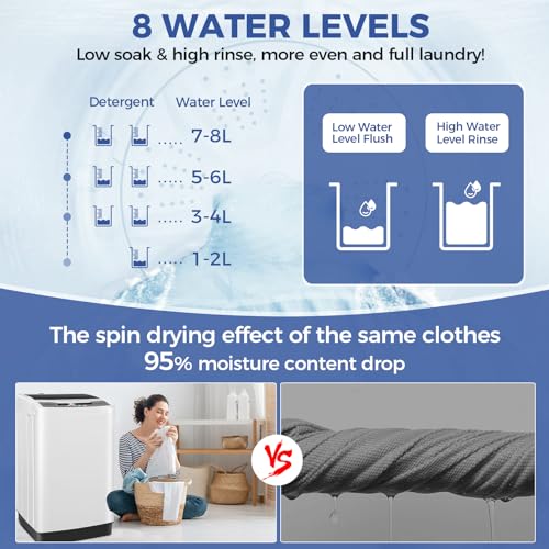 Compact 17.8Lbs Portable Washing Machine with LED Display