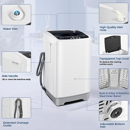 Nictemaw 17.8Lbs Portable Washing Machine with 10 Programs